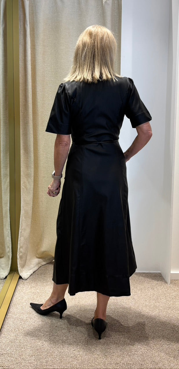 Jet Leather Look Dress