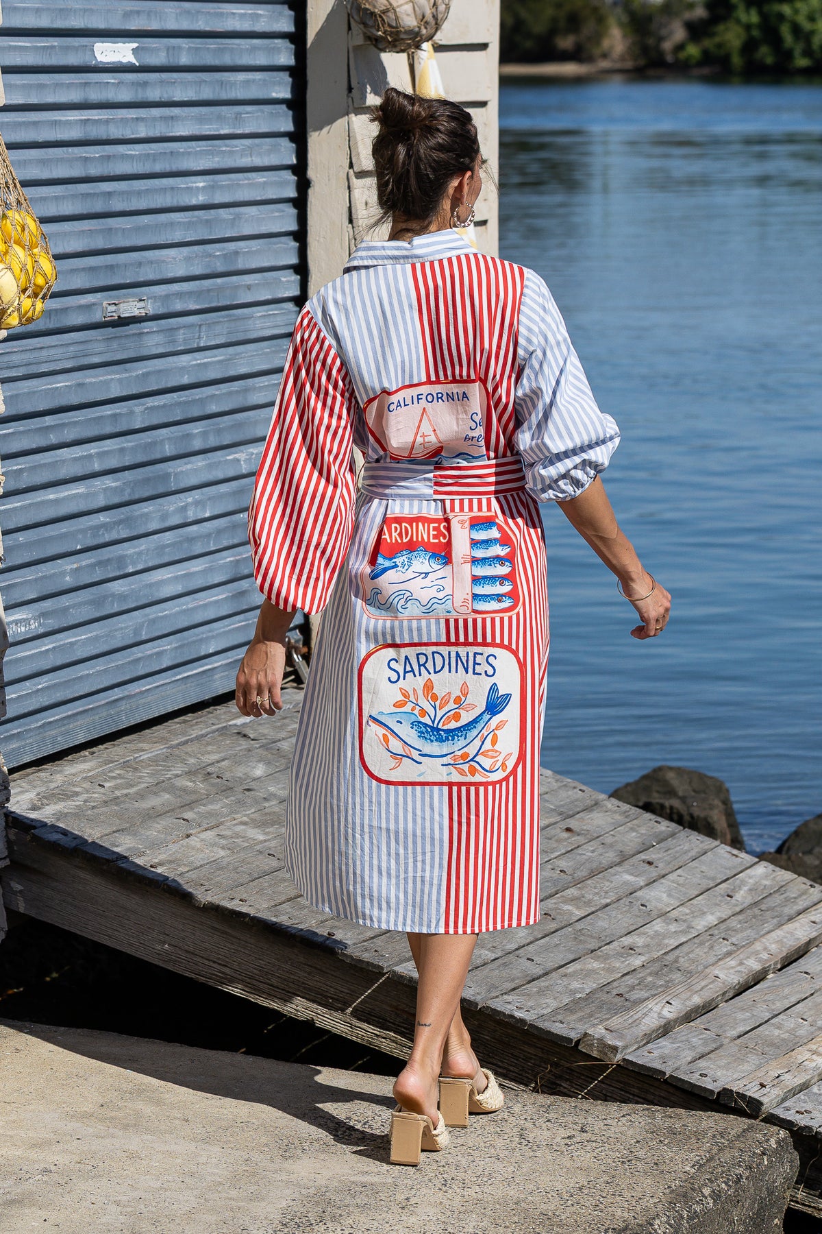 Sardine Striped Shirt Dress