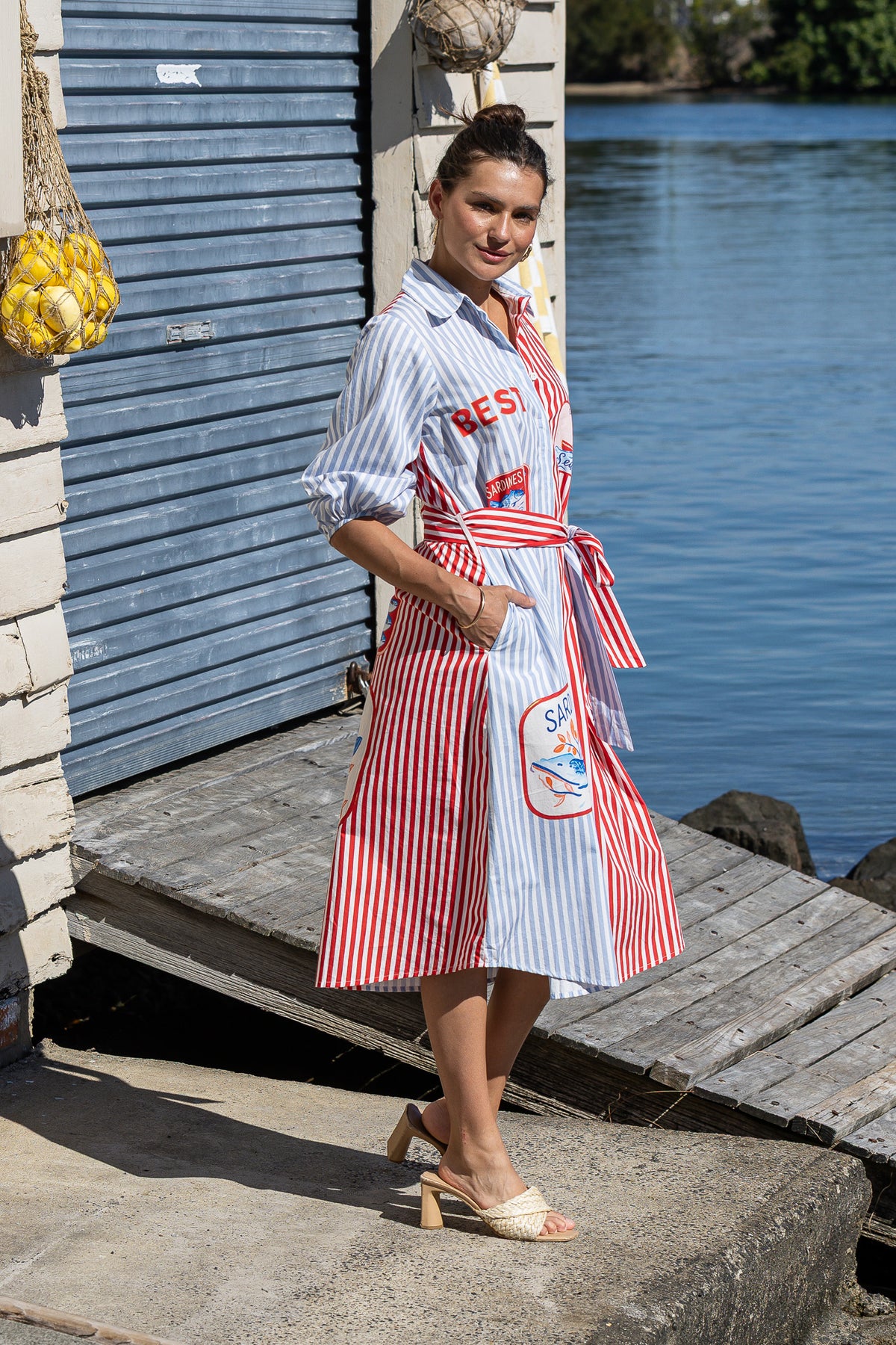 Sardine Striped Shirt Dress