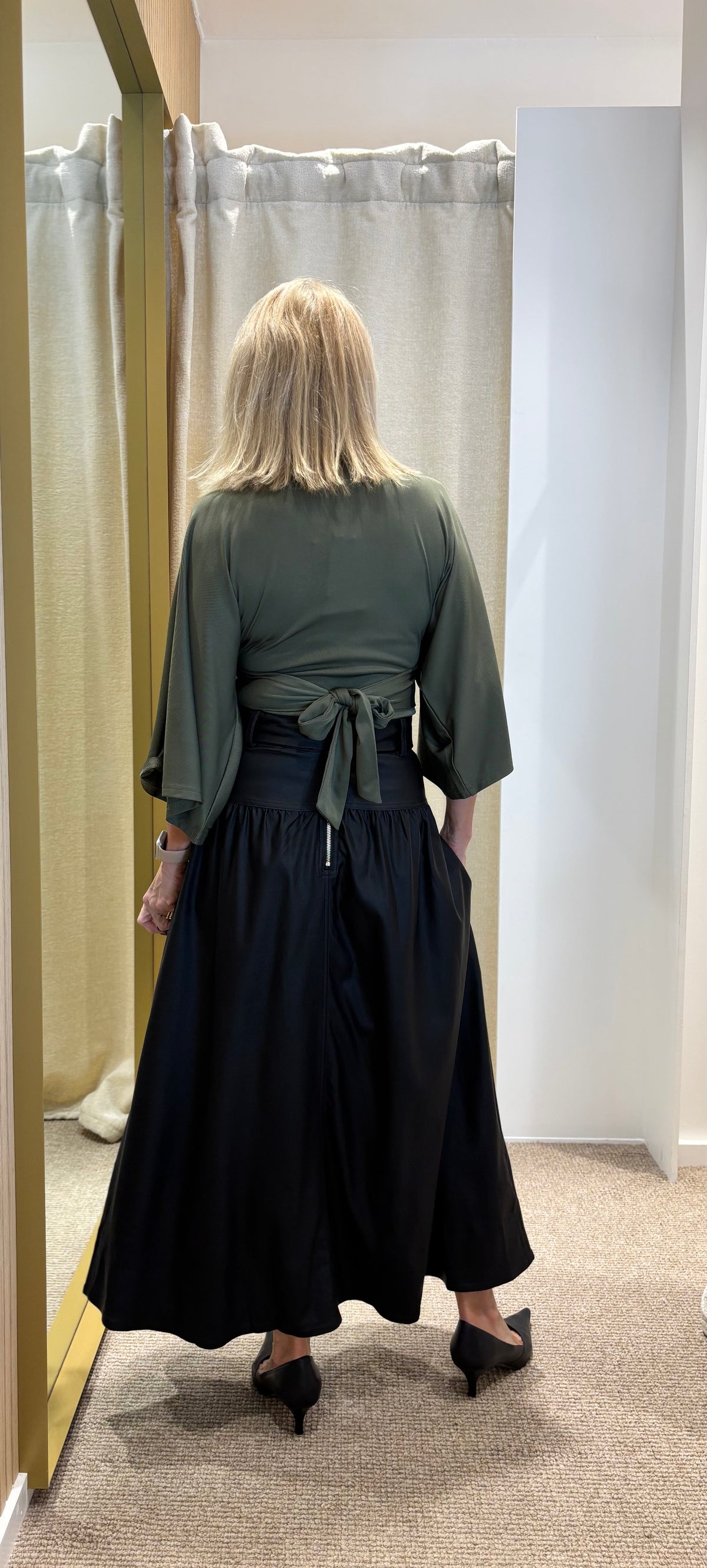 Jet Leather Look Skirt