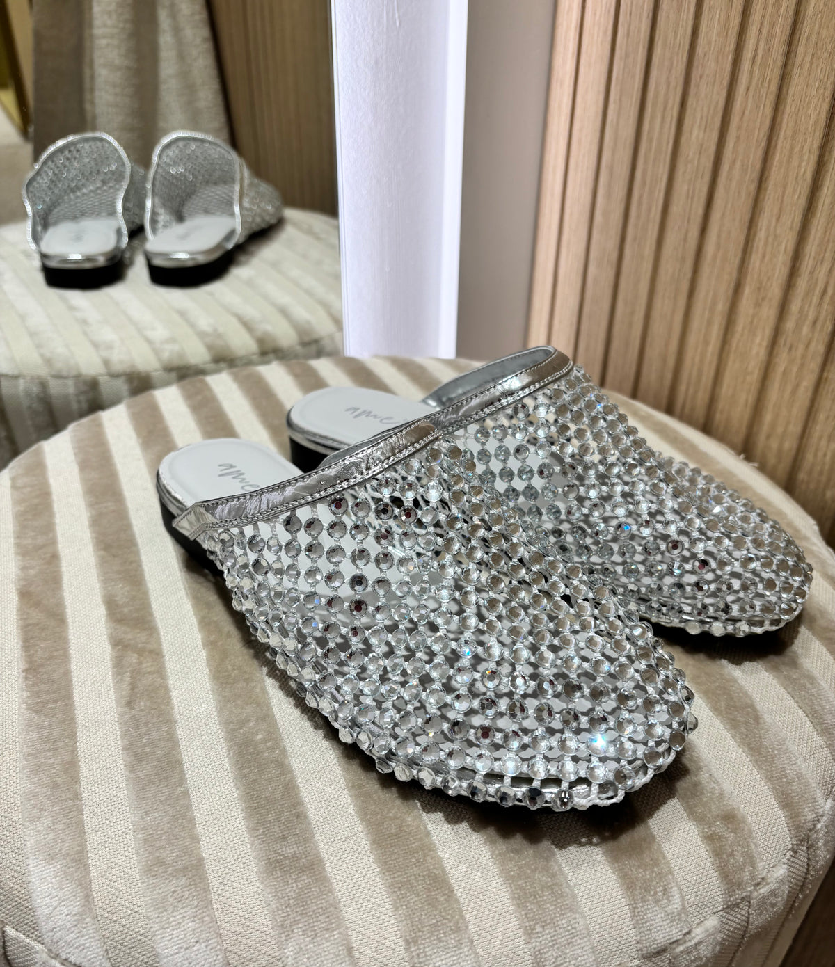 Juliet Mules Silver