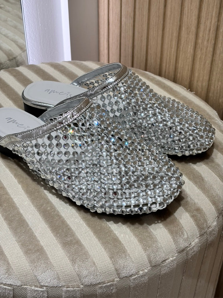 Juliet Mules Silver