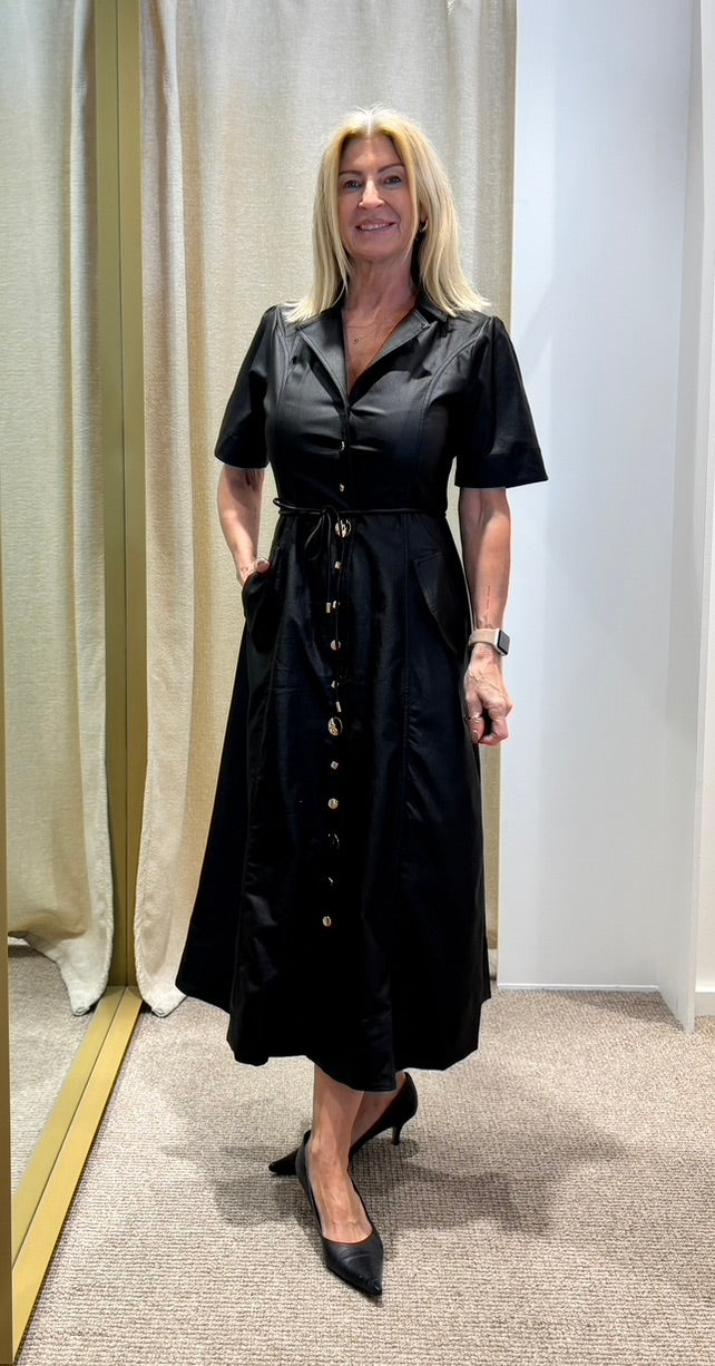 Jet Leather Look Dress