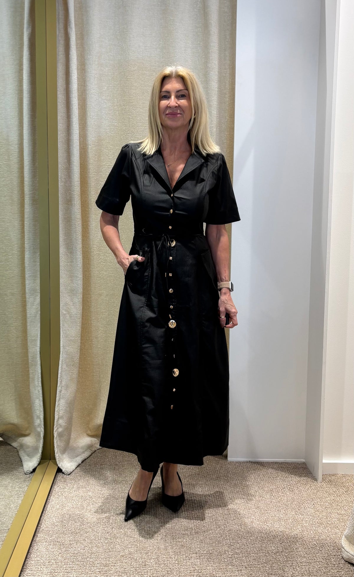 Jet Leather Look Dress