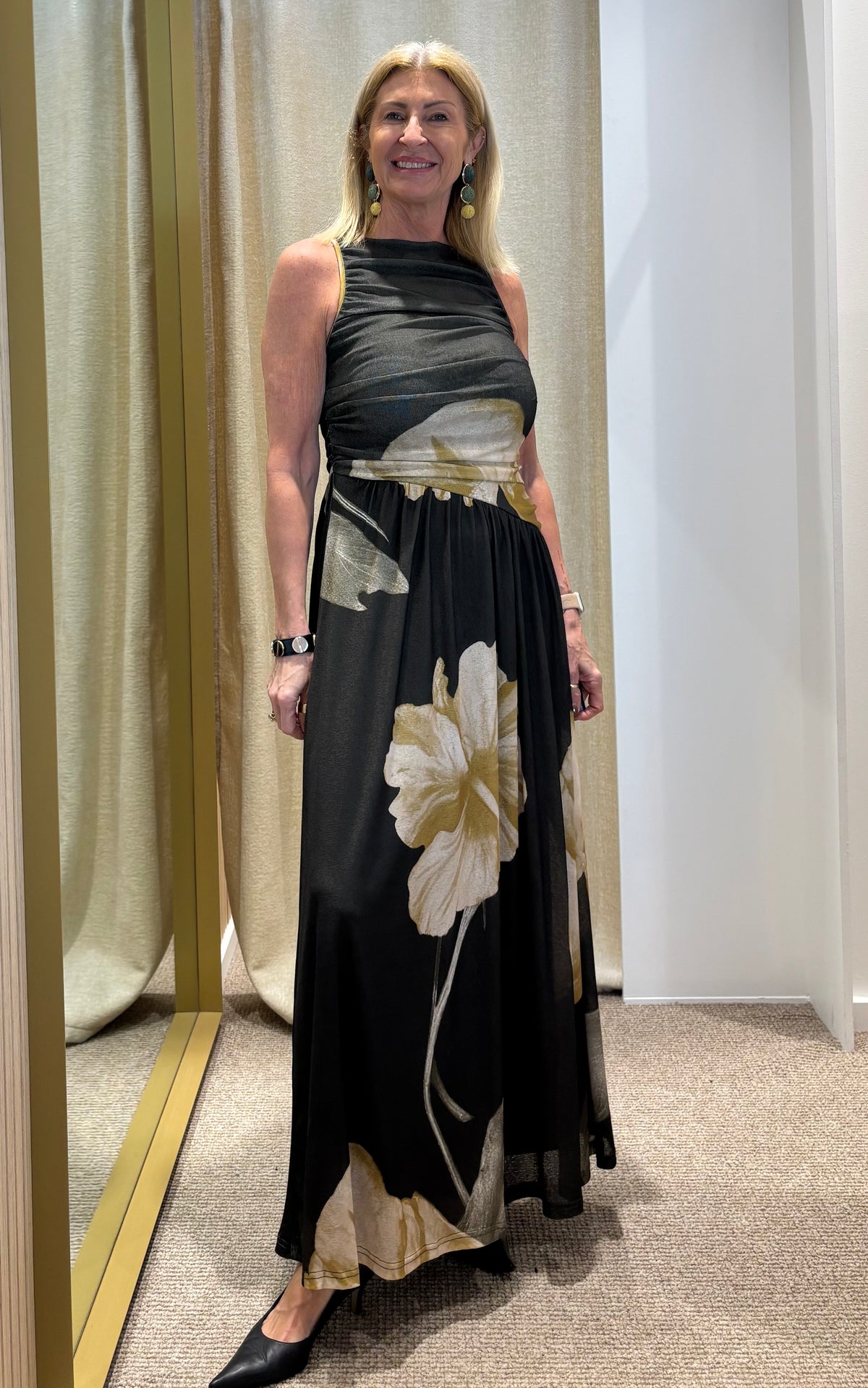Mandy Olive Floral Maxi