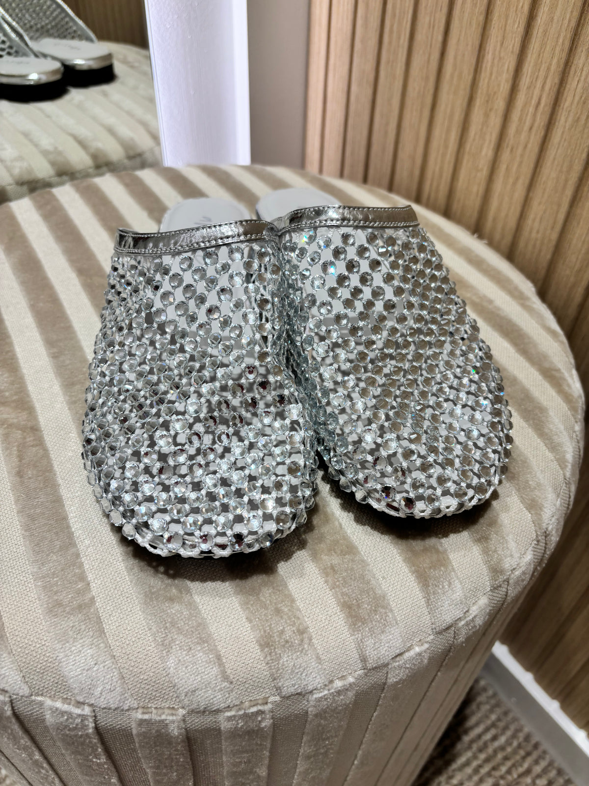 Juliet Mules Silver