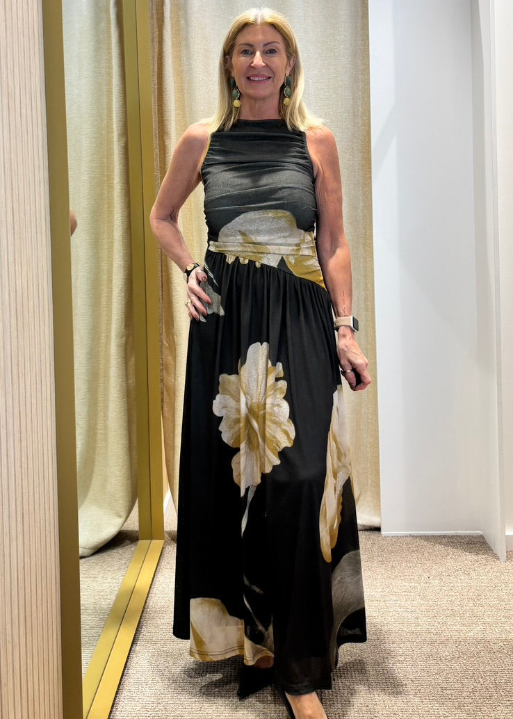 Mandy Olive Floral Maxi