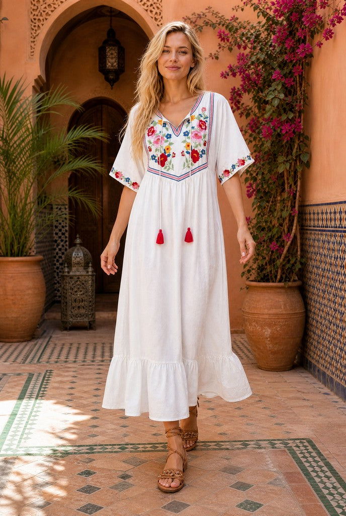 Avery Embroidered Maxi Dress