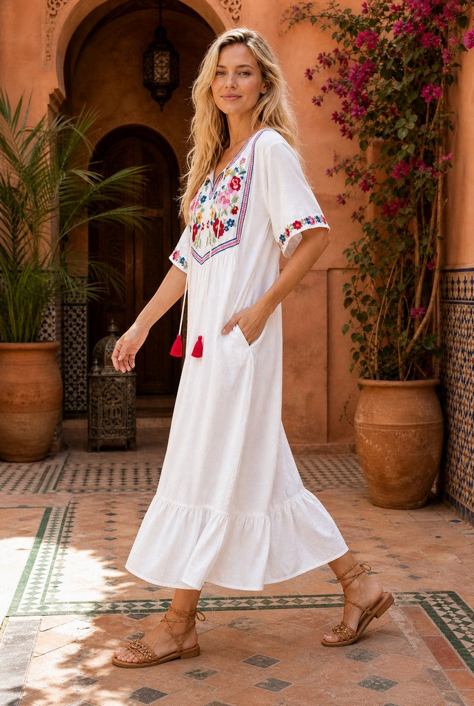 Avery Embroidered Maxi Dress