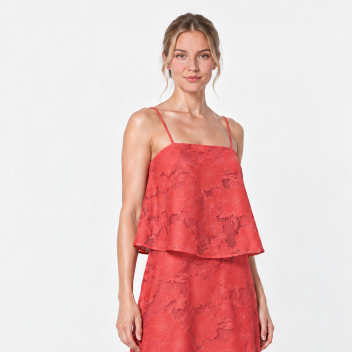 Charmaine Lace Maxi Red