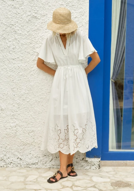 Maribel Midi Dress White