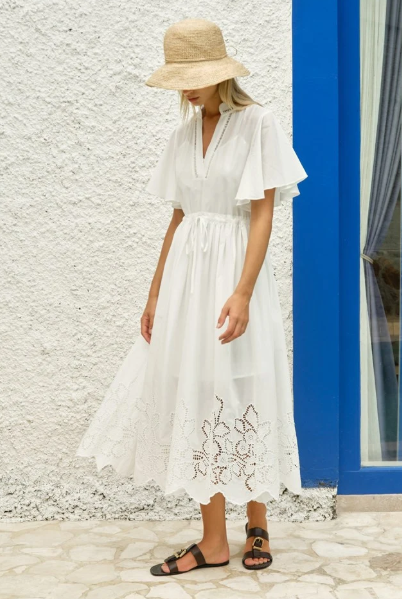 Maribel Midi Dress White