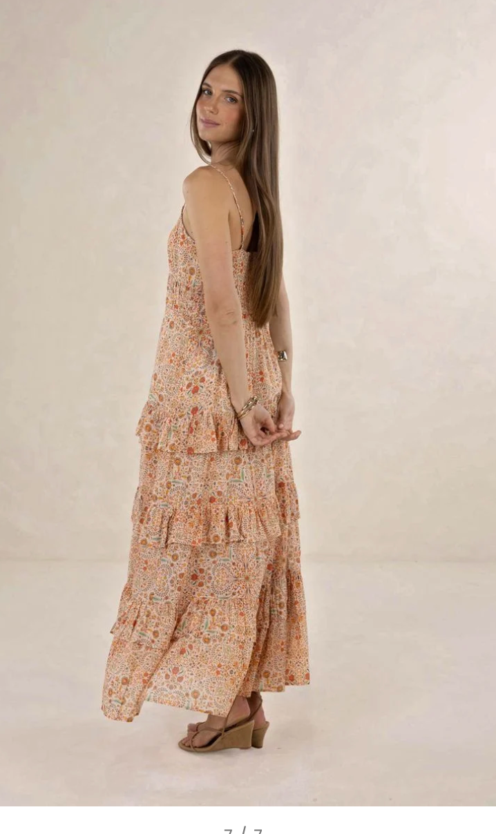 Cini Maxi Dress Almond Print