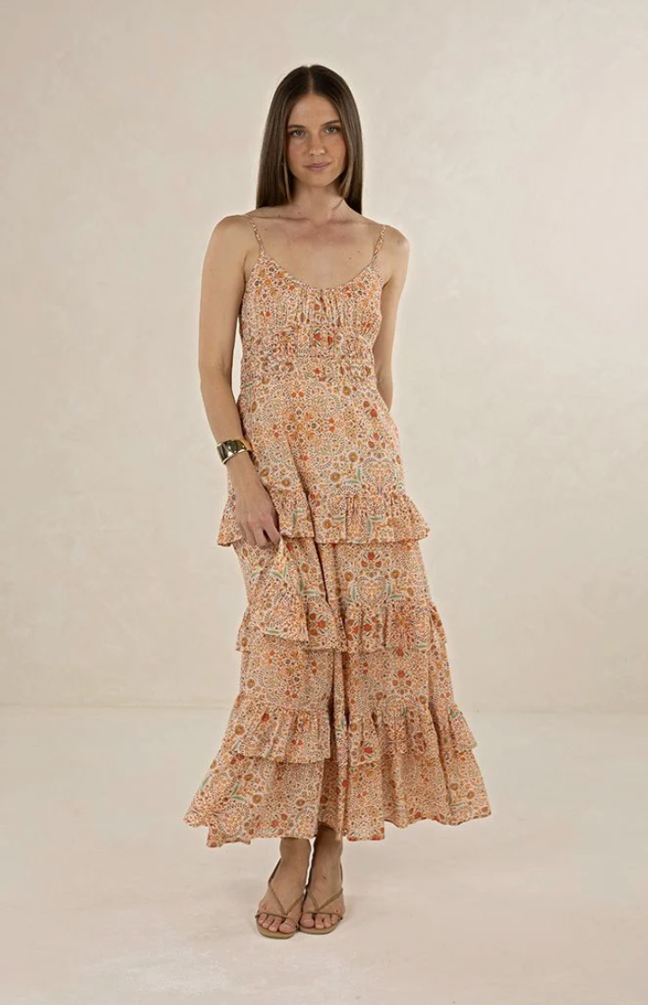 Cini Maxi Dress Almond Print