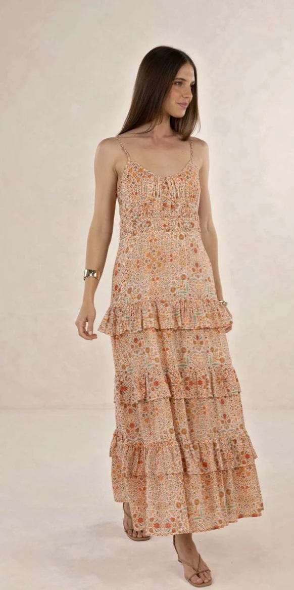 Cini Maxi Dress Almond Print